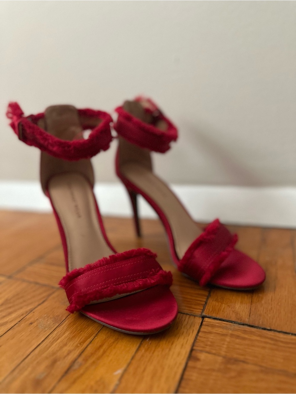Red open toe Ankle-Strap High Heel Sandals